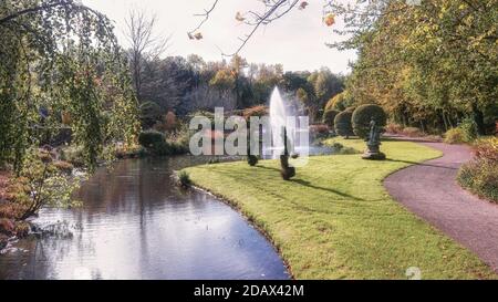 Landgraaf, Netherlands, October 26, 2019: English garden style in park Mondo Verde Stock Photo