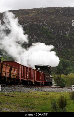 'Fiji' setting back at Beddgelert Station. Stock Photo