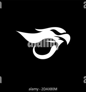 Negative space Logo design concept of eaglet in eagle Head Stock Vector