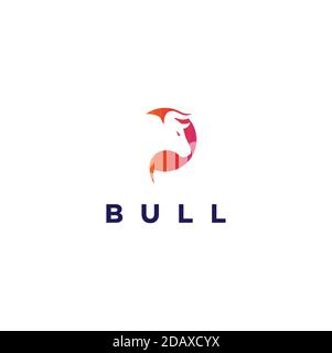 Modern abstract bull head logo design  Premium Vector Stock Vector