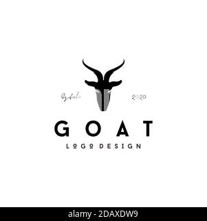 Goat head silhouette logo design Stock Vector