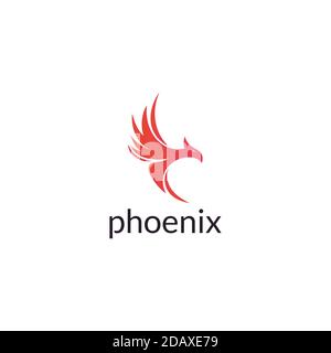 Abstract luxury phoenix logo design vector Stock Vector