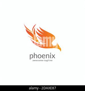 Abstract luxury phoenix logo design vector Stock Vector