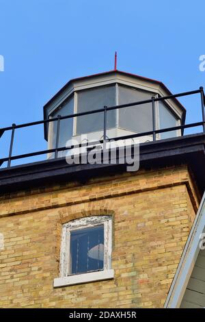 Fish Creek, Wisconsin, USA. The Eagle Bluff Light or Eagle Bluff Lighthouse located on Lake Michigan and in Peninsula State Park in Door County. Stock Photo