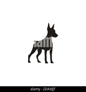 Silhouette of Standing Doberman Pinscher Dog suitable for your logo design Stock Vector