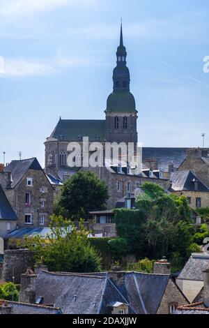 Dinan, France - August 26, 2019: Basilica of St Saviour in the historic center of Dinan, French Brittany Stock Photo