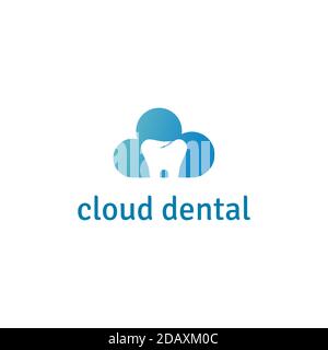 cloud computing with dental logo design Stock Vector