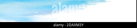Realistic blue watercolor panoramic texture on white background - illustration Stock Vector