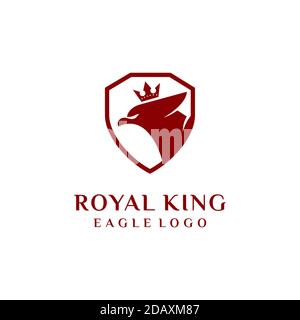 Royal eagle logo, Eagle Shield with crown logo design. Stock Vector