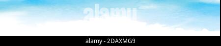 Realistic blue watercolor panoramic texture on white background - illustration Stock Vector