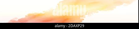 Realistic yellow-orange watercolor panoramic texture on a white background - illustration Stock Vector