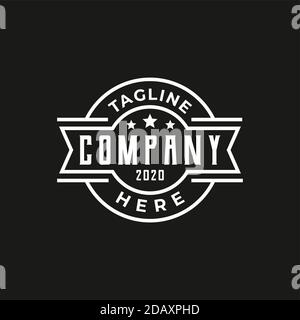 Minimalist Vintage Stamp Label Badge Logo design vector Stock Vector