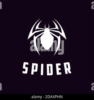 Awesome Spider logo design silhouette Stock Vector