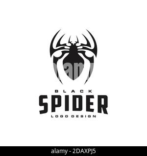 Awesome Spider logo design silhouette Stock Vector
