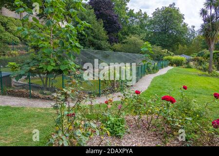 Dinan, France - August 26, 2019: View of the Garden or Jardin des Petits Diables is located in Chateau de Dinan in French Brittany Stock Photo