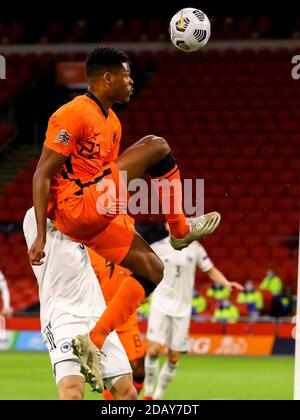 AMSTERDAM, NETHERLANDS - NOVEMBER 15: Denzel Dumfries of the Netherlands during the UEFA Nations League match between Netherlands and Bosnia and Herzegovina at Johan Cruijff Arena on november 15, 2020 in Amsterdam, Netherlands (Photo by Marcel ter Bals/Orange Pictures) Stock Photo