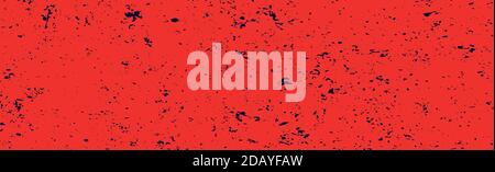 Grunge black lines and dots on a red background - Vector illustration Stock Vector