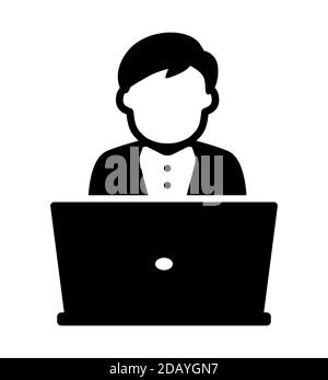 man using laptop computer icon image Stock Vector Image & Art - Alamy