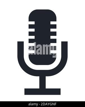 Podcast radio media microphone logo or icon symbol vector illustration Stock Vector