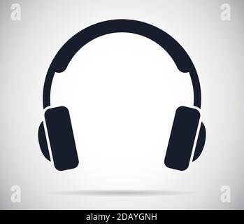Grey headphone or headset icon vector illustration symbol Stock Vector