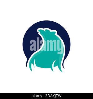 polar bear circle shape logo template vector icon illustration Stock Vector