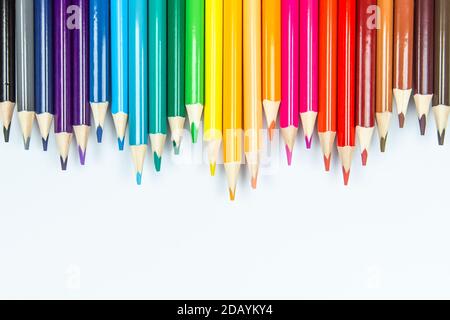 Color pencils isolated on white background Stock Photo
