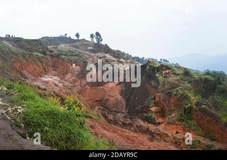 Mines in the Rubaya area of Democratic Republic of Congo. Stock Photo