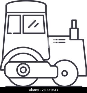 Single drum roller concept icon, linear isolated illustration, thin line vector, web design sign, outline concept symbol with editable stroke on white Stock Vector
