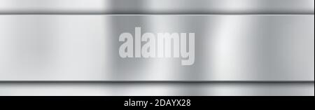 Texture panorama of silver metal with reflection Stock Vector