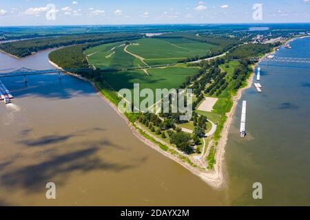 Mississippi-Ohio River Confluence, Cairo, Illinois, USA Stock Photo