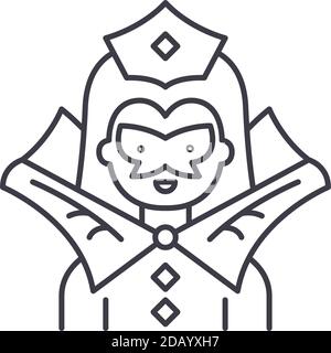 Showman icon, linear isolated illustration, thin line vector, web design sign, outline concept symbol with editable stroke on white background. Stock Vector
