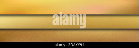 Golden metal panorama texture with reflection Stock Vector