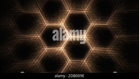 mystery hexagonal background design with blue light. Stock Photo