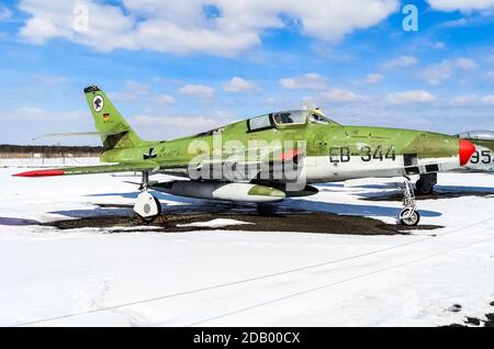 German Air Force Republic RF-84F Thunderflash on display in the Military History Museum in Berlin, Gatow. Stock Photo