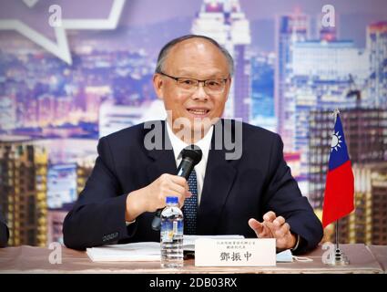 Taipei, Taiwan. 16th Nov, 2020. John DENG Chen-chung, Minister without Portfolio speaks to the media during the 31st APEC Ministerial Meeting Press Conference at the National Development Council, in Taipei. Credit: SOPA Images Limited/Alamy Live News Stock Photo