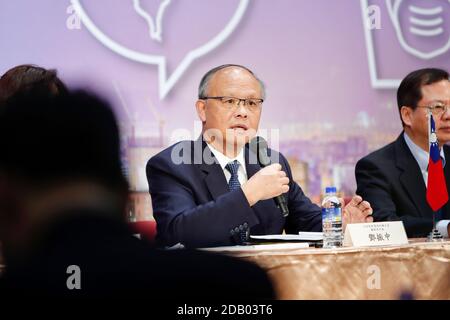 Taipei, Taiwan. 16th Nov, 2020. John DENG Chen-chung, Minister without Portfolio speaks to the media during the 31st APEC Ministerial Meeting Press Conference at the National Development Council, in Taipei. Credit: SOPA Images Limited/Alamy Live News Stock Photo