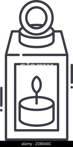 Ship lamp icon, linear isolated illustration, thin line vector, web design sign, outline concept symbol with editable stroke on white background. Stock Vector