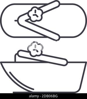 Shoes yukata icon, linear isolated illustration, thin line vector, web design sign, outline concept symbol with editable stroke on white background. Stock Vector