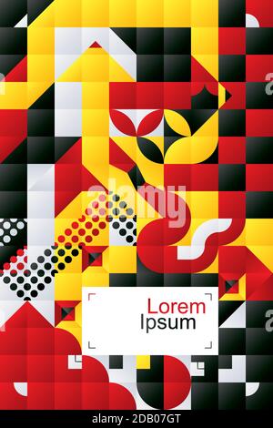 Bauhaus geometric pattern background, Geometry minimalistic artwork poster with simple shape and figure. Design in Scandinavian style for presentation Stock Vector