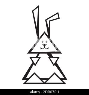 Bunny. Toy hare icon. Funny Rabbit Logo concept. Creative Vector element. Stock Vector