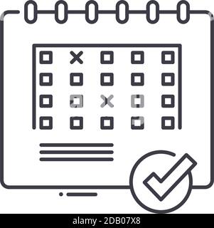 Shedule planning icon, linear isolated illustration, thin line vector, web design sign, outline concept symbol with editable stroke on white Stock Vector