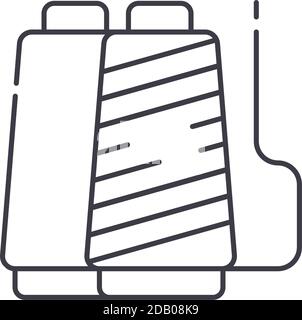 Sewing thread icon, linear isolated illustration, thin line vector, web design sign, outline concept symbol with editable stroke on white background. Stock Vector