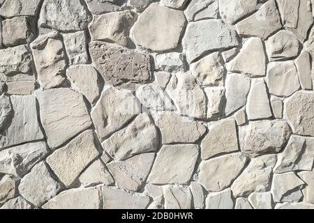 White old brick stone wall for texture or background Stock Photo