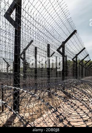 electrified barbed barbwire prison