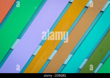 Background from colorful weathered wooden planks Stock Photo