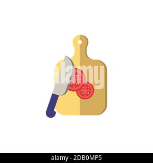 Knife And Cutting Board icon. Simple element from grill and barbecue collection. Creative Knife And Cutting Board icon for web design, templates Stock Vector