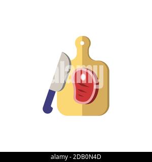 Knife And Cutting Board icon. Simple element from grill and barbecue collection. Creative Knife And Cutting Board icon for web design, templates Stock Vector