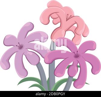 Vector illustration of some colorful flowers. Stock Vector