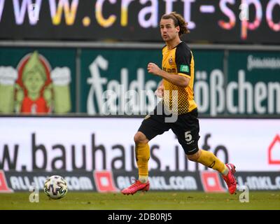 Dresden, Germany. 15th Nov, 2020. Football: 3rd division, SG Dynamo Dresden  - TSV 1860 Munich, 10th matchday, at the Rudolf-Harbig-Stadium Dynamos  Sebastian Mai (l) gesturing next to Yannick Stark. Credit: Robert  Michael/dpa-Zentralbild/dpa/Alamy