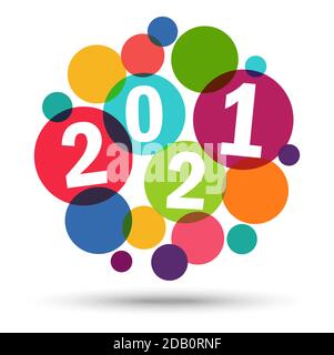 eps vector file with colored bubbles background concept for New Year 2021 greetings Stock Vector